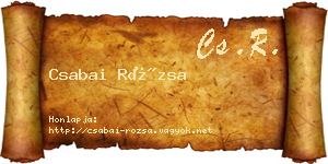 Csabai Rózsa névjegykártya