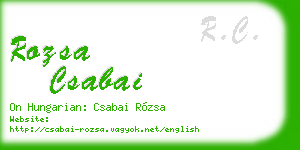 rozsa csabai business card
